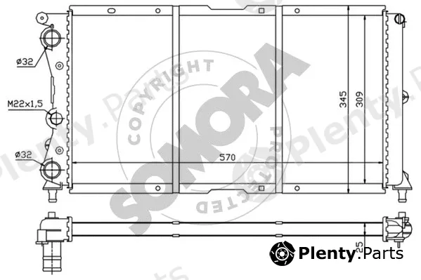 Somora 081244A — Radiator, engine cooling