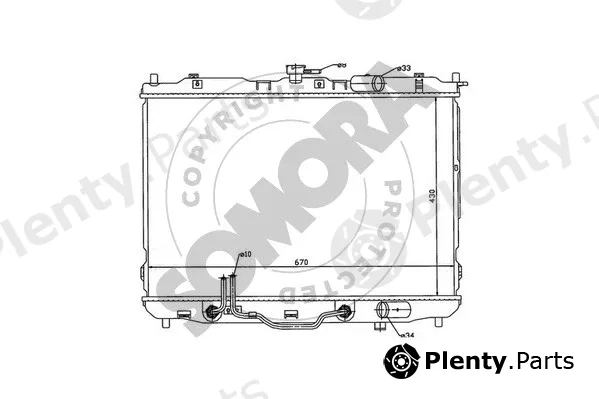 Somora 116140B — Radiator, engine cooling