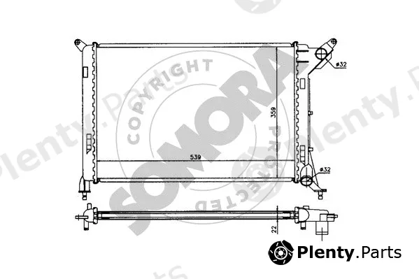 Somora 040040 — Radiator, engine cooling