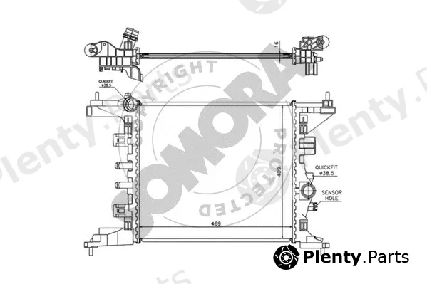 Somora 216140 — Radiator, engine cooling