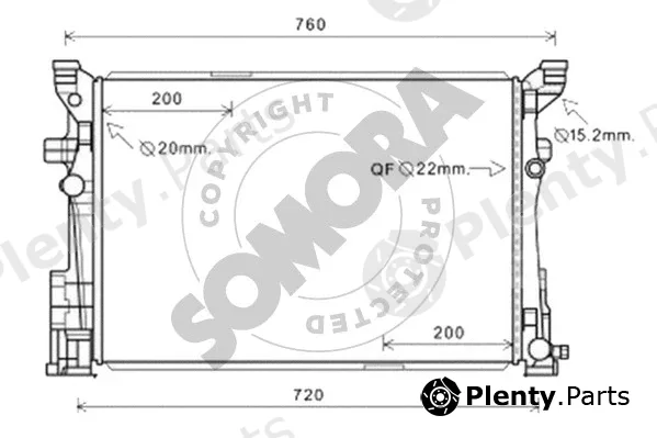Somora 175440B — Radiator, engine cooling