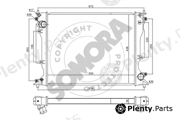 Somora 371140A — Radiator, engine cooling