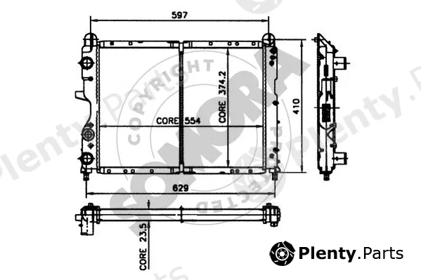 Somora 082042 — Radiator, engine cooling