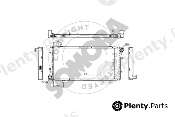 Somora 261540A — Radiator, engine cooling