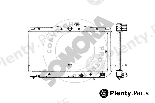 Somora 314041 — Radiator, engine cooling