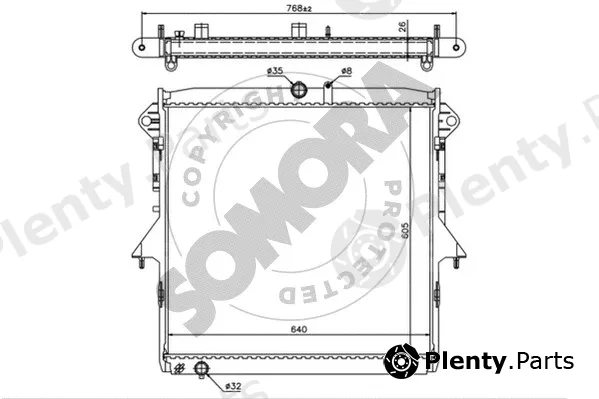 Somora 090740B — Radiator, engine cooling