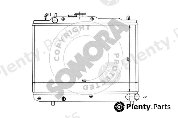 Somora 165140 — Radiator, engine cooling