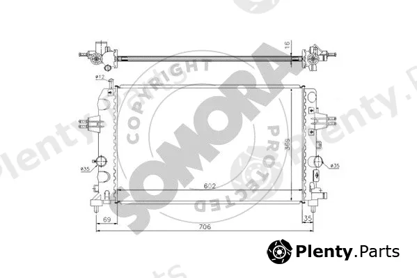 Somora 211840C — Radiator, engine cooling