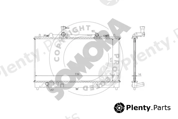 Somora 161141 — Radiator, engine cooling
