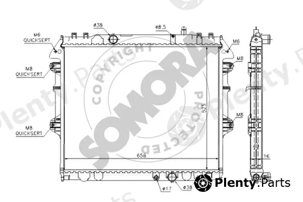 Somora 318840 — Radiator, engine cooling
