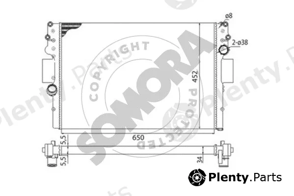 Somora 086140C — Radiator, engine cooling