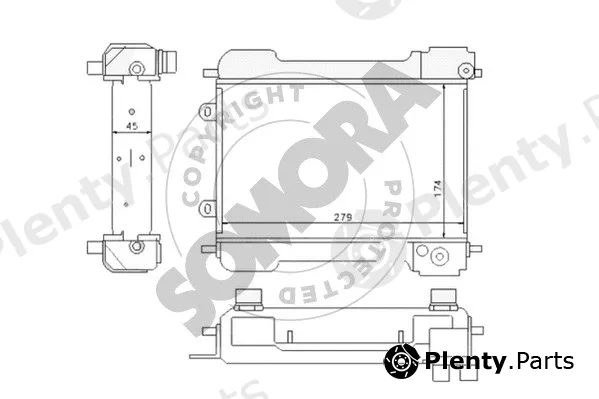 Somora 172965 — Oil Cooler, engine oil
