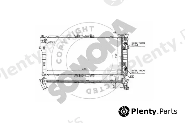 Somora 160840A — Radiator, engine cooling