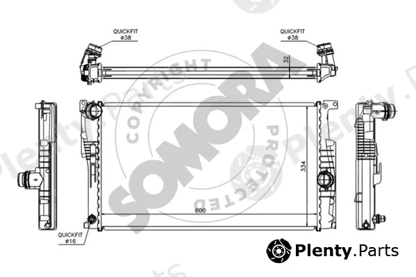 Somora 040840A — Radiator, engine cooling