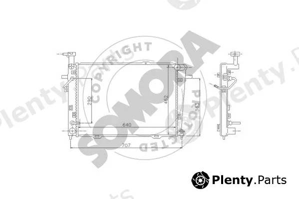Somora 136540 — Radiator, engine cooling