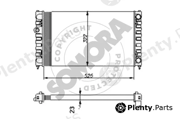 Somora 280240A — Radiator, engine cooling