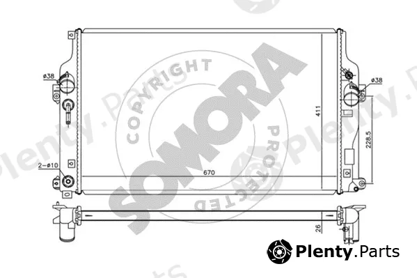 Somora 316140A — Radiator, engine cooling