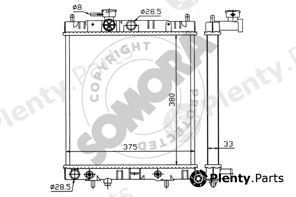 Somora 190841 — Radiator, engine cooling
