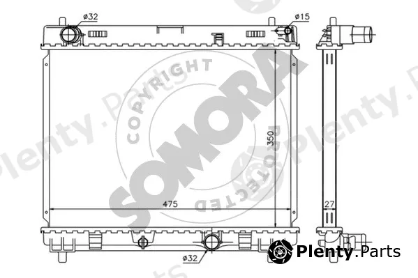 Somora 313840A — Radiator, engine cooling