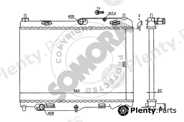 Somora 092740A — Radiator, engine cooling
