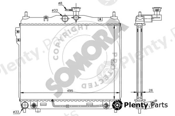 Somora 130540C — Radiator, engine cooling