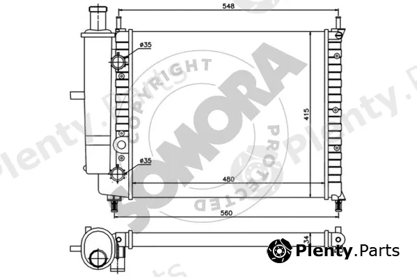 Somora 082240A — Radiator, engine cooling