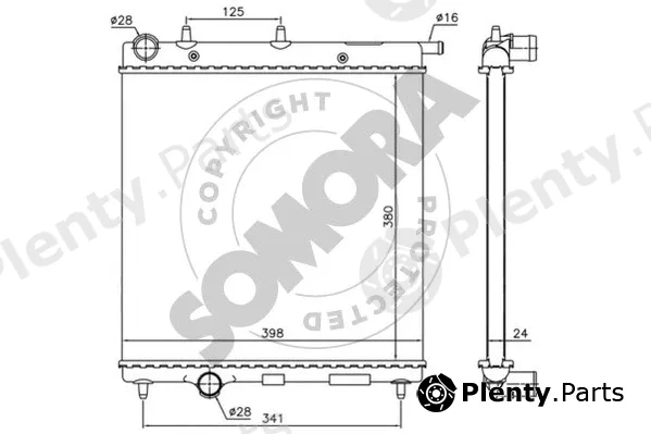 Somora 050440G — Radiator, engine cooling