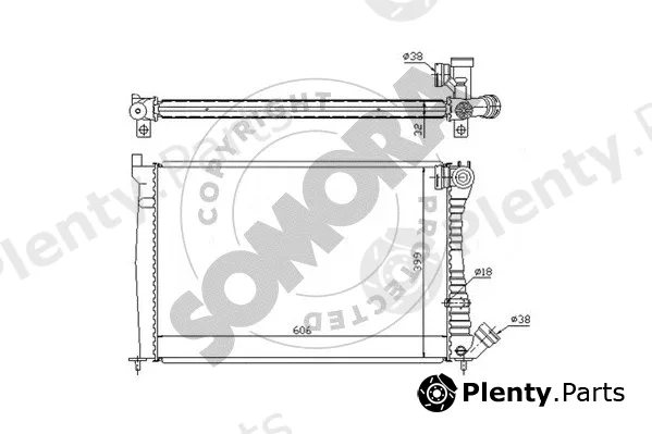 Somora 052144A — Radiator, engine cooling