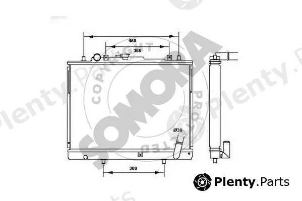 Somora 187040A — Radiator, engine cooling