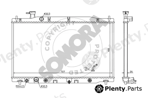 Somora 127240 — Radiator, engine cooling