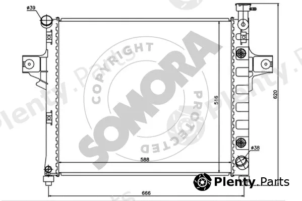 Somora 036140D — Radiator, engine cooling