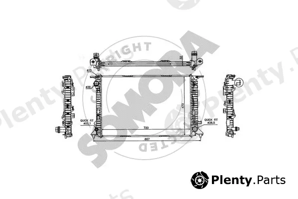 Somora 021740D — Radiator, engine cooling