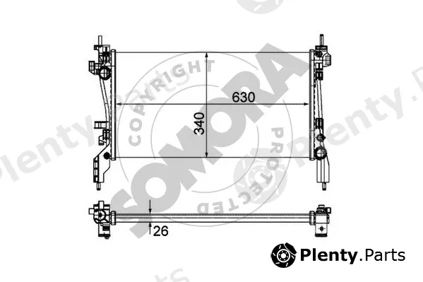 Somora 089040C — Radiator, engine cooling