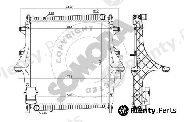Somora 245644 — Radiator, engine cooling