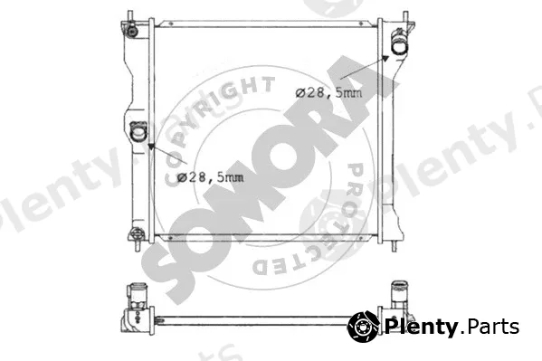 Somora 180040 — Radiator, engine cooling