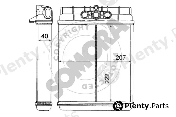 Somora 174150A — Heat Exchanger, interior heating