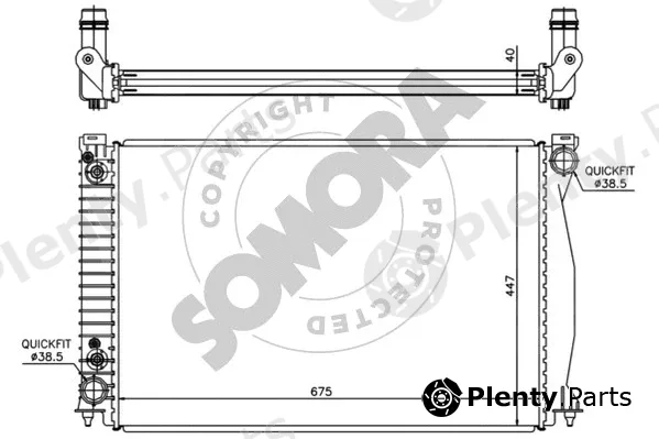 Somora 021040F — Radiator, engine cooling