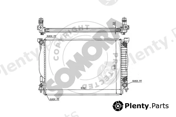 Somora 021540D — Radiator, engine cooling