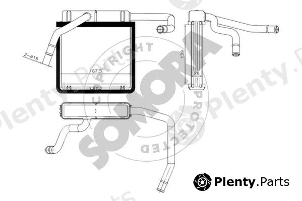 Somora 090550 — Heat Exchanger, interior heating