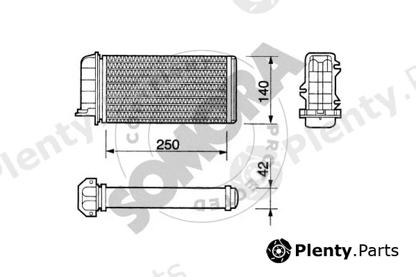 Somora 082250A — Heat Exchanger, interior heating