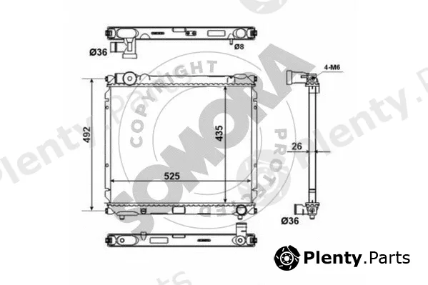 Somora 305040F — Radiator, engine cooling