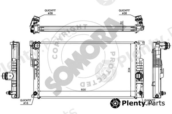 Somora 040840D — Radiator, engine cooling
