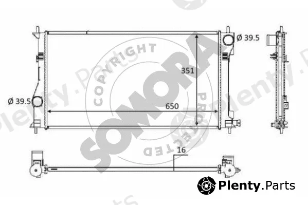 Somora 334040 — Radiator, engine cooling
