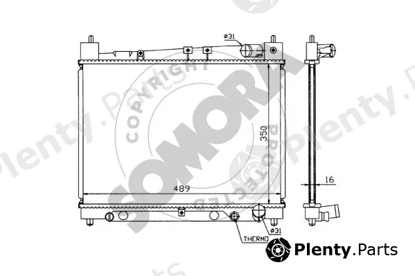Somora 310141 — Radiator, engine cooling