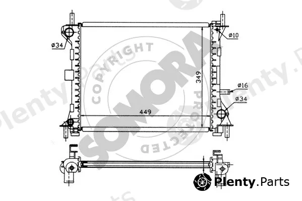 Somora 093440 — Radiator, engine cooling