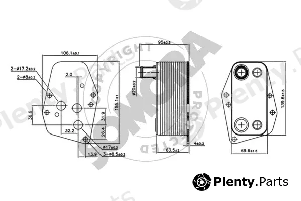Somora 040765B — Oil Cooler, engine oil