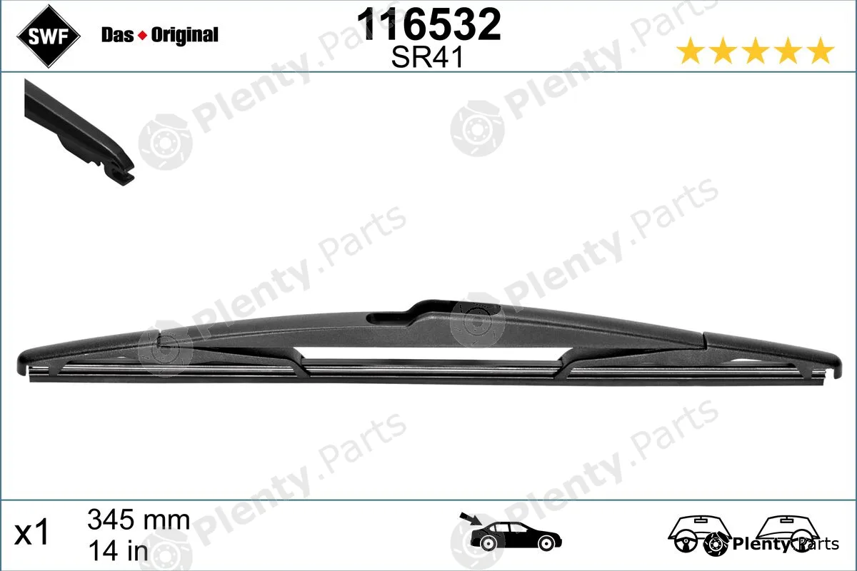 SWF 116532 — Wiper Blade DAS ORIGINAL REAR