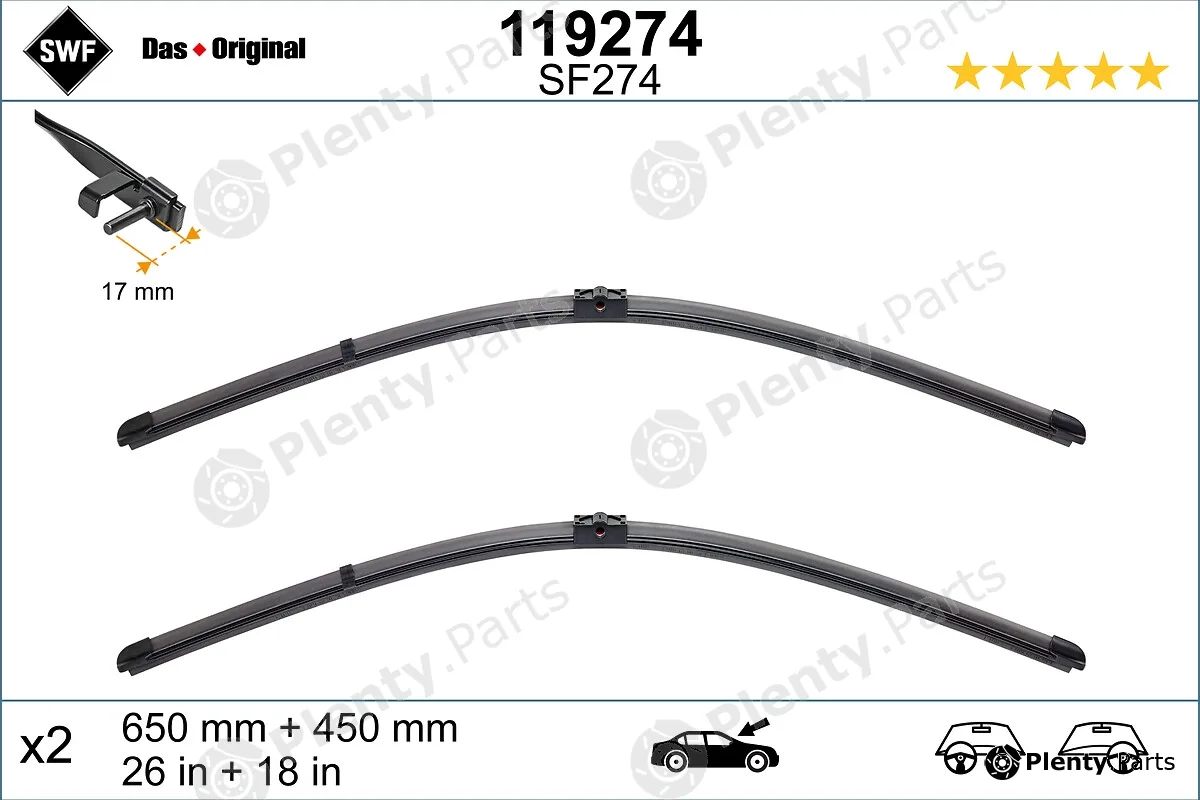 SWF 119274 — Wiper Blade DAS ORIGINAL SET