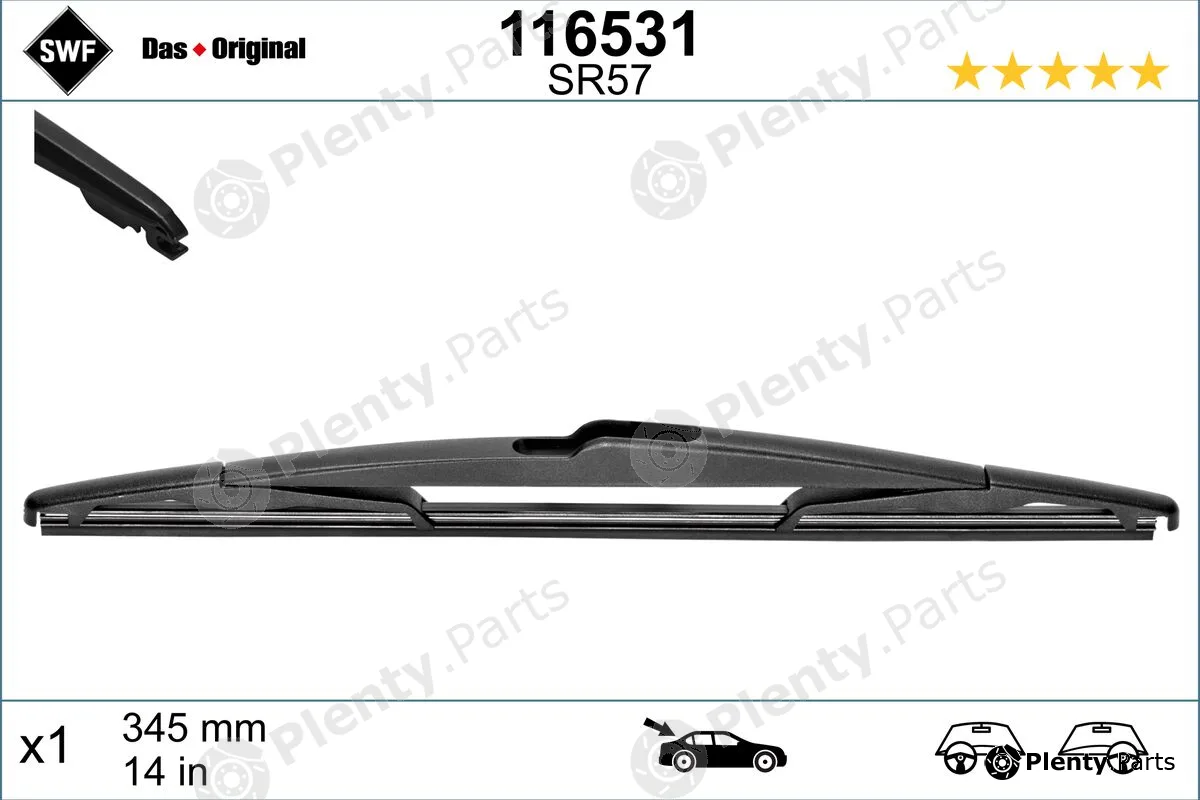 SWF 116531 — Wiper Blade DAS ORIGINAL REAR