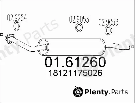 MTS 01.61260 — Rear Muffler
